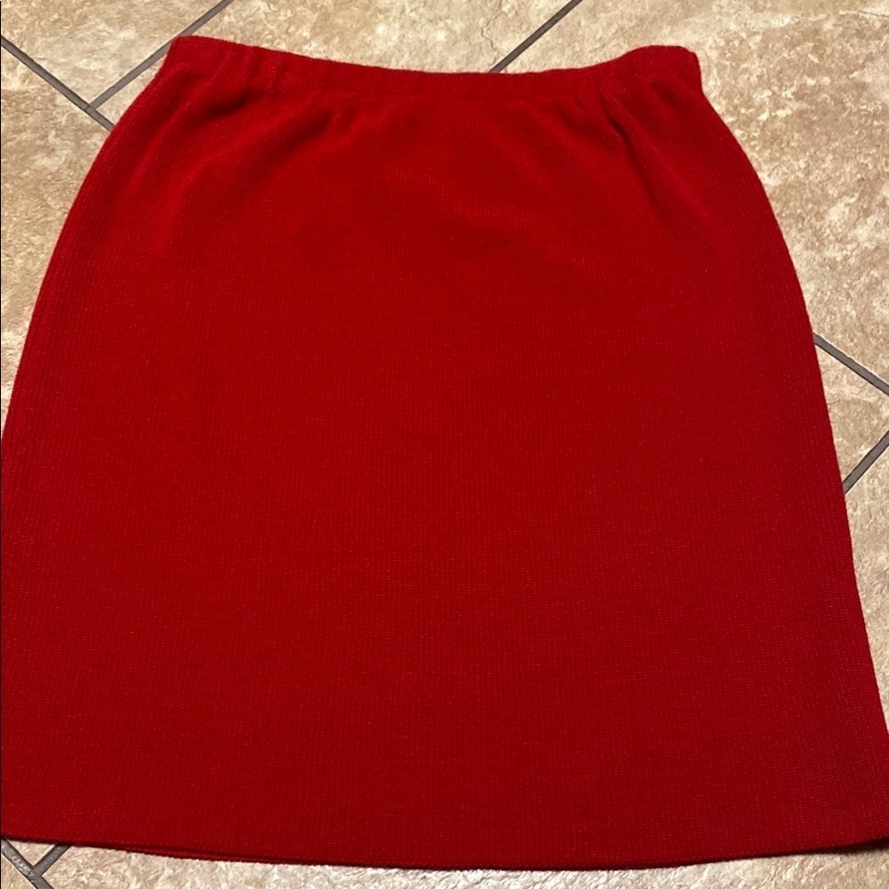 Vintage Elegant Red Women's Large Skirt Academia Cheerful Christmas Holiday